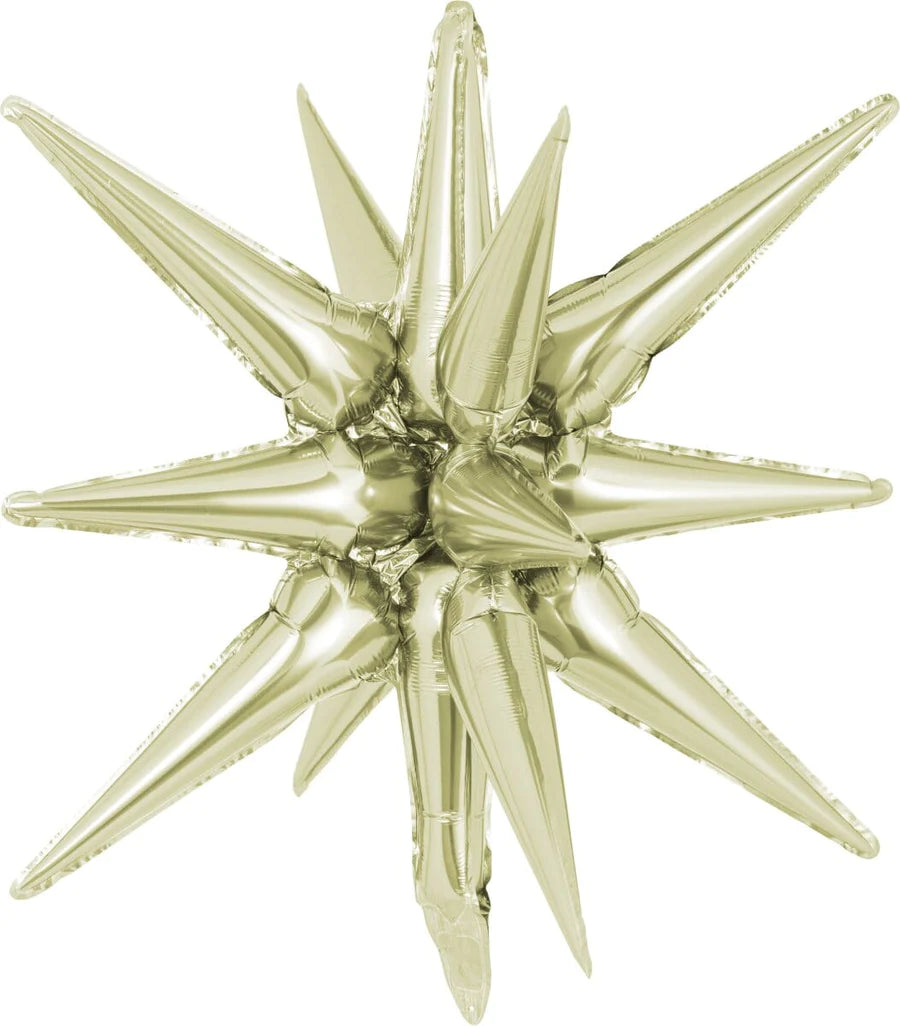 22" Starburst 3D Foil Balloon with 14 Star Points - SMALL (Choose Color)