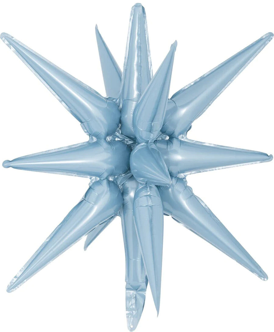 22" Starburst 3D Foil Balloon with 14 Star Points - SMALL (Choose Color)