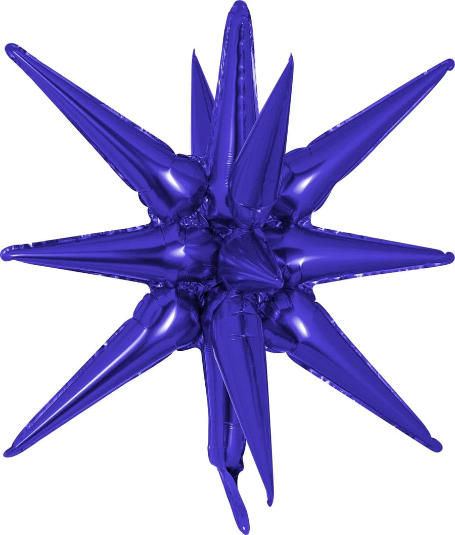 22" Starburst 3D Foil Balloon with 14 Star Points - SMALL (Choose Color)