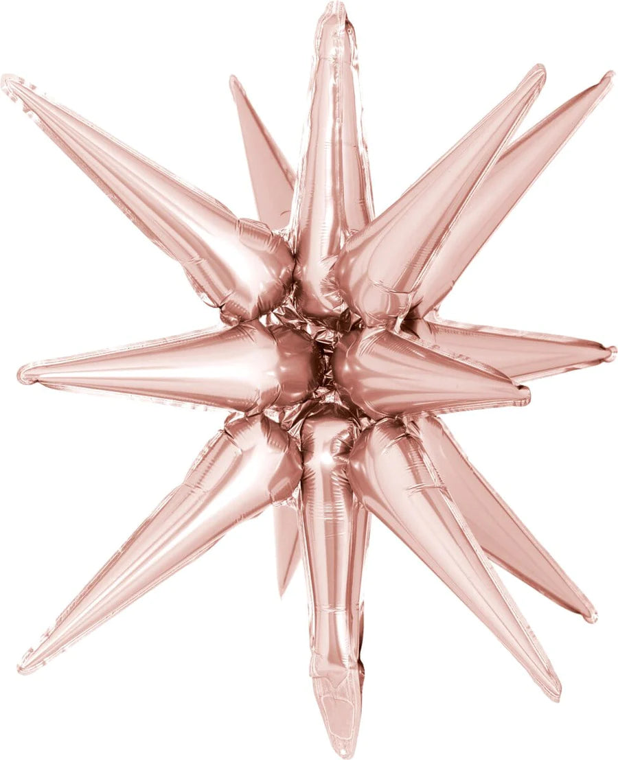22" Starburst 3D Foil Balloon with 14 Star Points - SMALL (Choose Color)