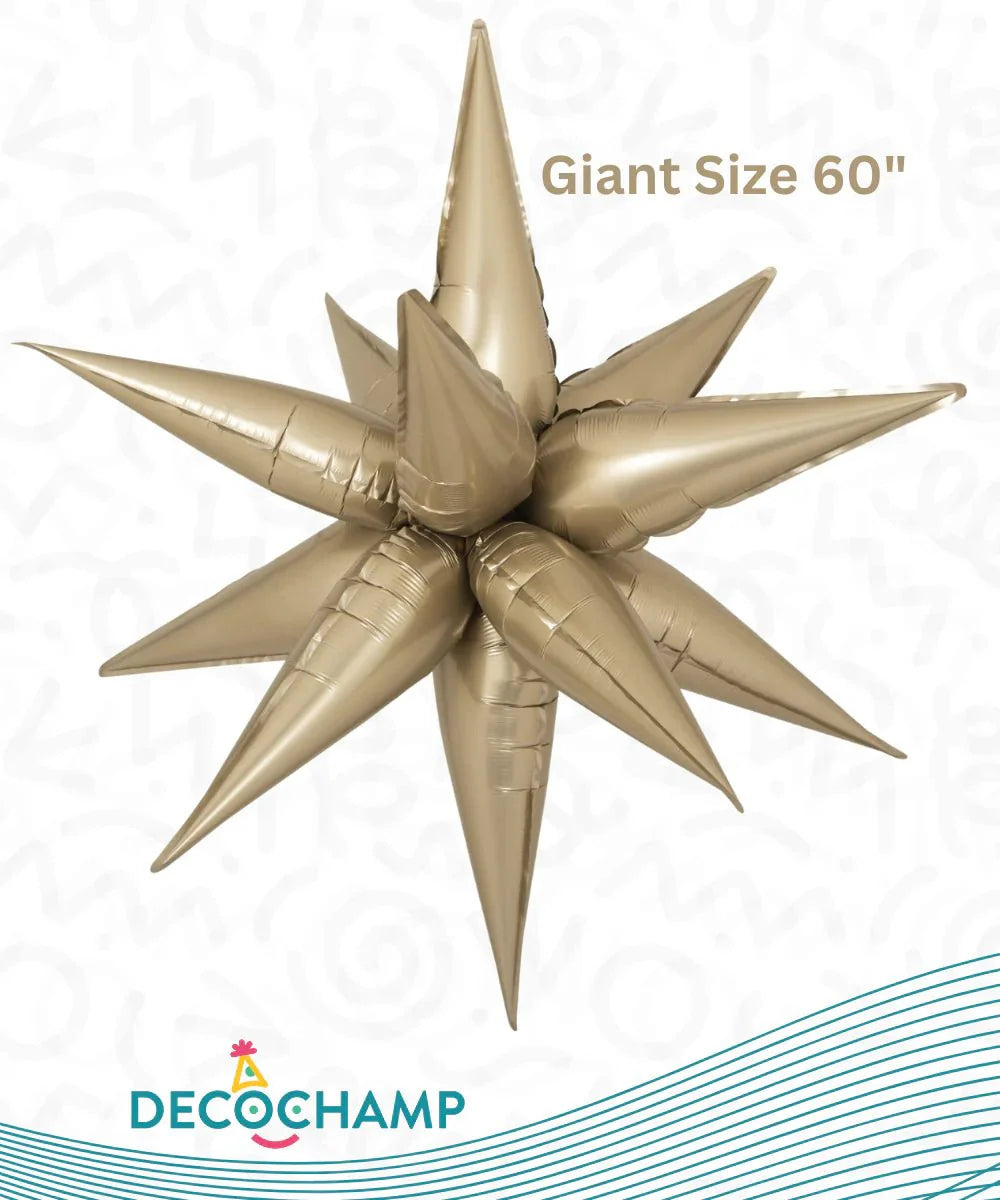 60" Starburst 3D Foil Balloon Decochamp - JUMBO (Choose Color)