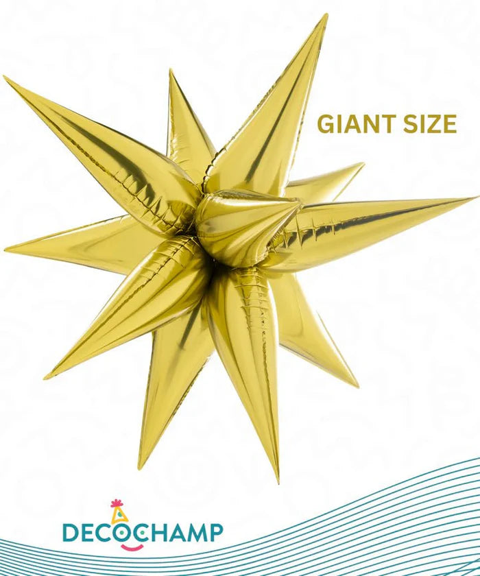 60" Starburst 3D Foil Balloon Decochamp - JUMBO (Choose Color)