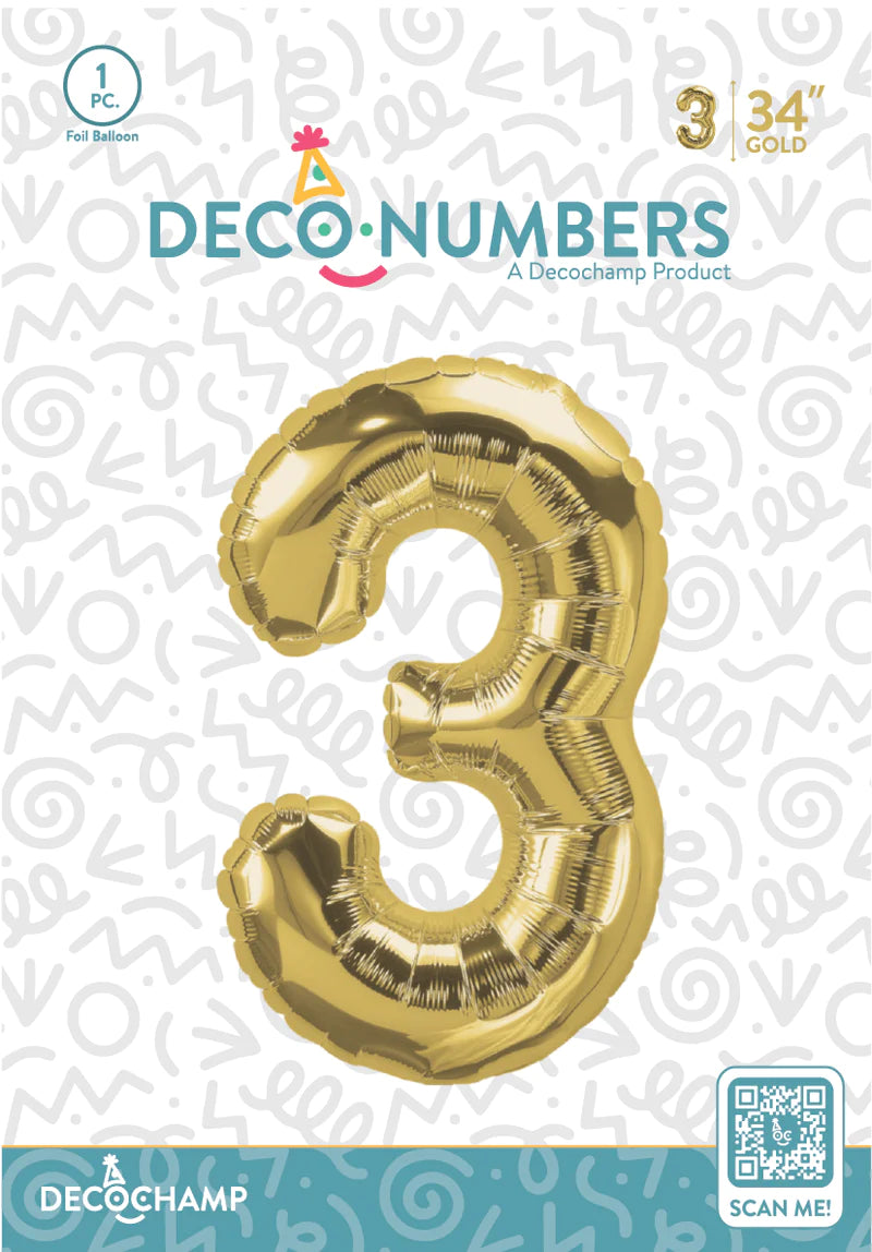 Gold  - Foil Numbers (0 to 9)