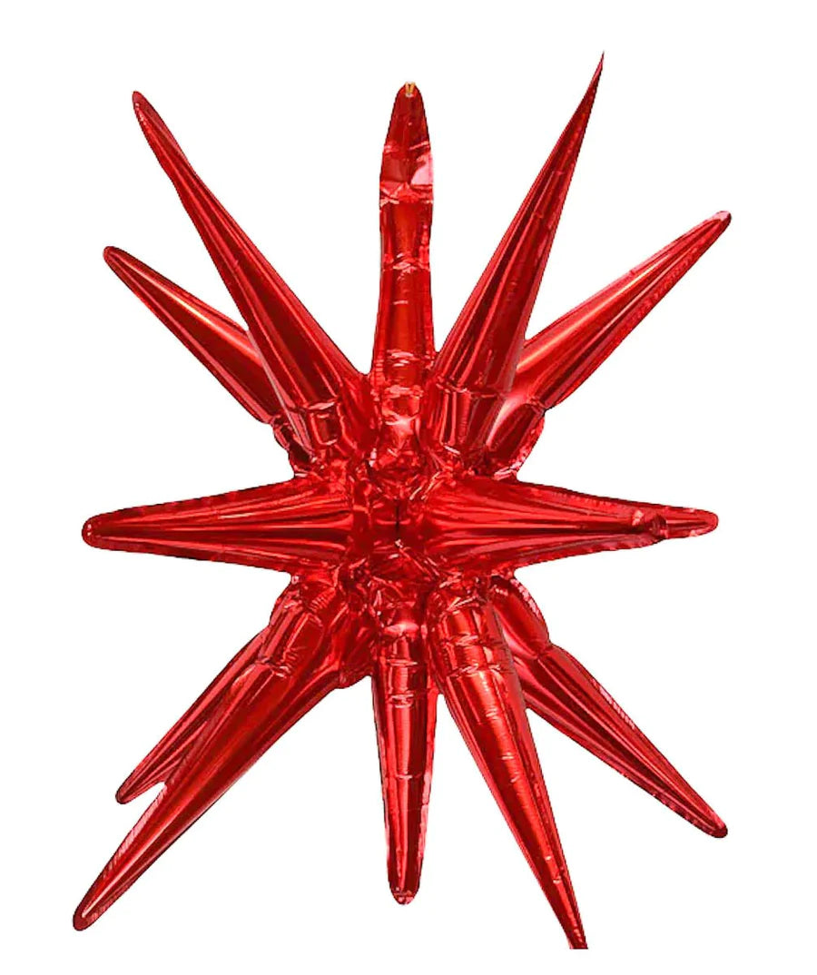 22" Starburst 3D Foil Balloon with 14 Star Points - SMALL (Choose Color)
