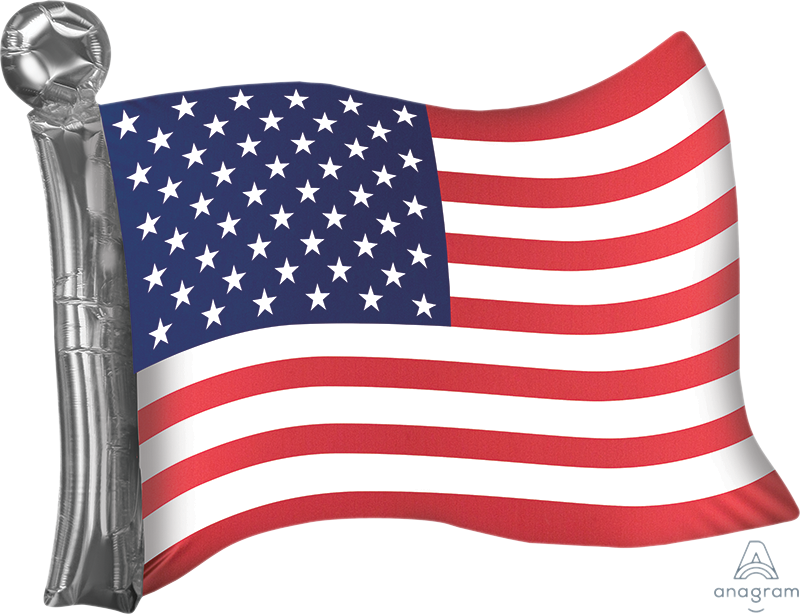 Satin American Flag by Anagram Foil Balloon 27 in.