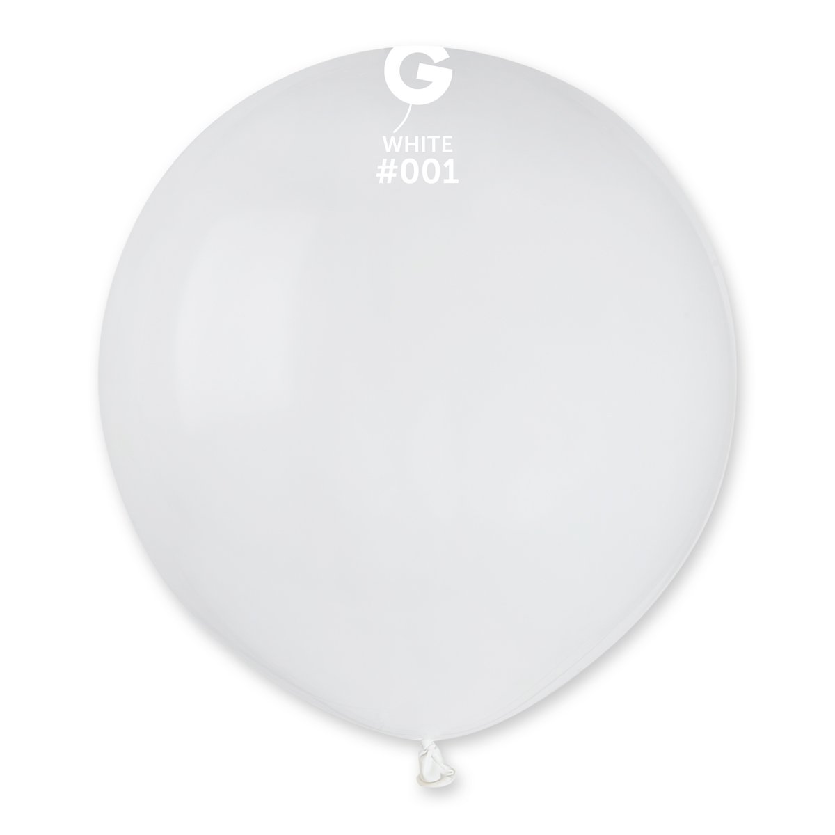 Solid Balloon White #001 19 in.