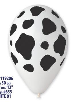 Cow Spots Balloon White-Black 12 in.