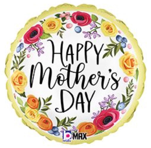 18" Mom's Day Floral Wreath  Pkg