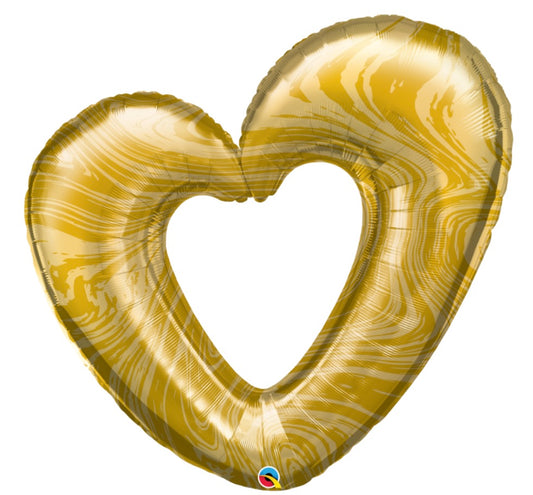 42" Marble Heart Gold