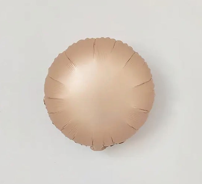 Solid Round Shaped Foil Balloon - Choose Color (Cream White, Caramel, Coffee)