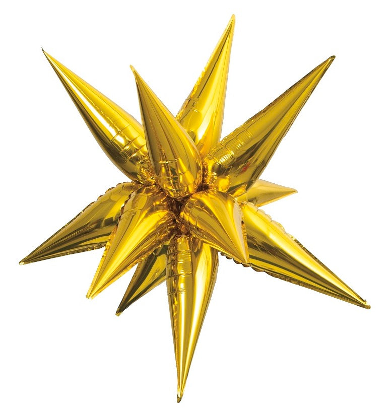 27.5" Starburst 3D Foil Balloon UNIQUE Brand - Silver or Gold