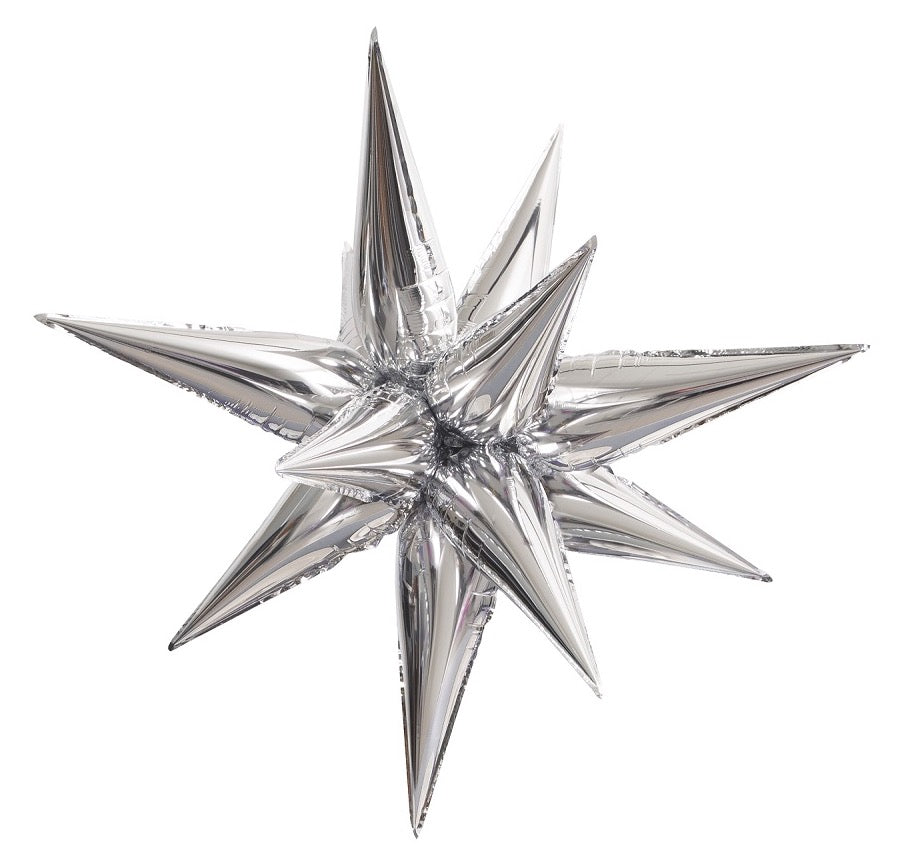 27.5" Starburst 3D Foil Balloon UNIQUE Brand - Silver or Gold