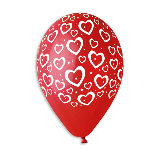 Heart Dots #600 Solid Balloon 12 in.